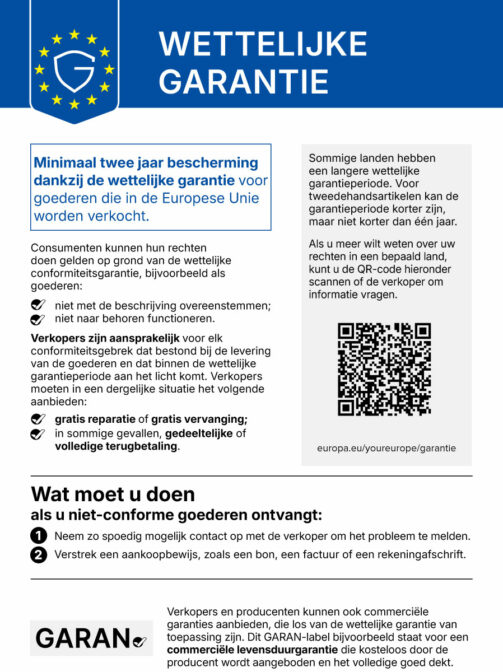 Legal guarantee harmonised notice nl