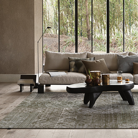 Vintage vloerkleed groen